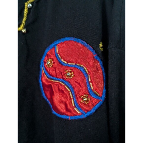 VTG Ugly Christmas Pullover T Shirt Womens 3X Embroidered Beaded Angel Reindeer - Picture 3 of 8